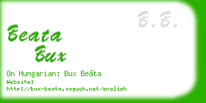 beata bux business card